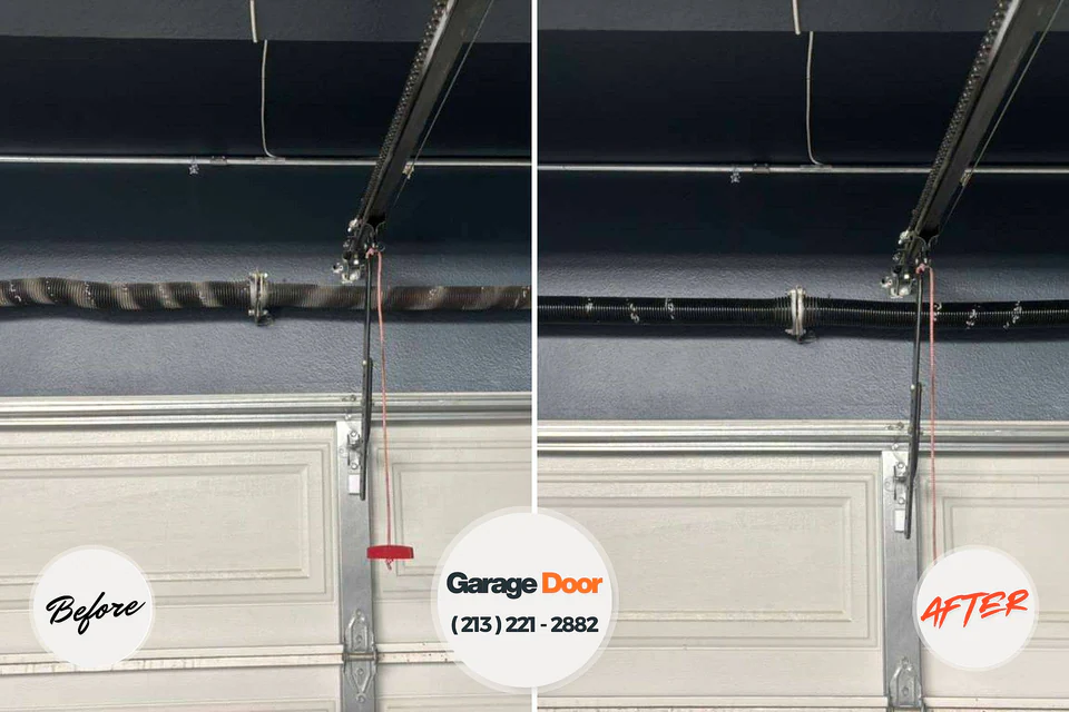 Before and after: garage door repair Audubon Park, KY